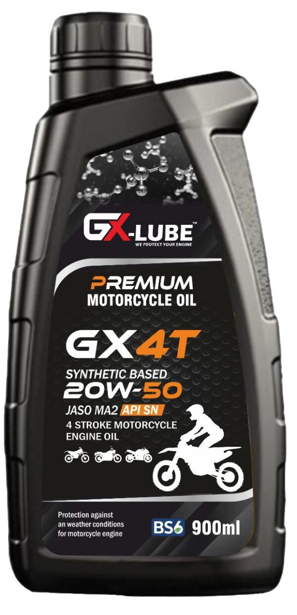 GX-LUBE Premium Motorcycle Oil GX 4T 20W-50 (900ml, API SN / JASO MA2)