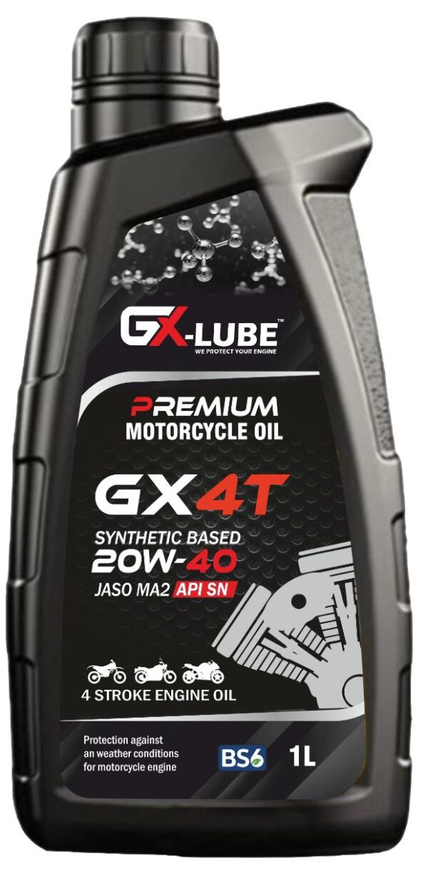 GX-LUBE Premium Motorcycle Oil GX4T 20W-40 (1L, API SN / JASO MA2)