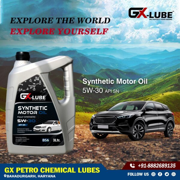 GX-LUBE Fully Synthetic Motor Oil 5W-30 (3L) – API SN Engine Oil